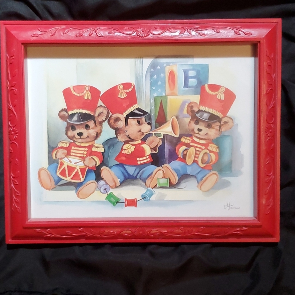 VTG / C. HANSON TEDDY BEAR ART PICTURES